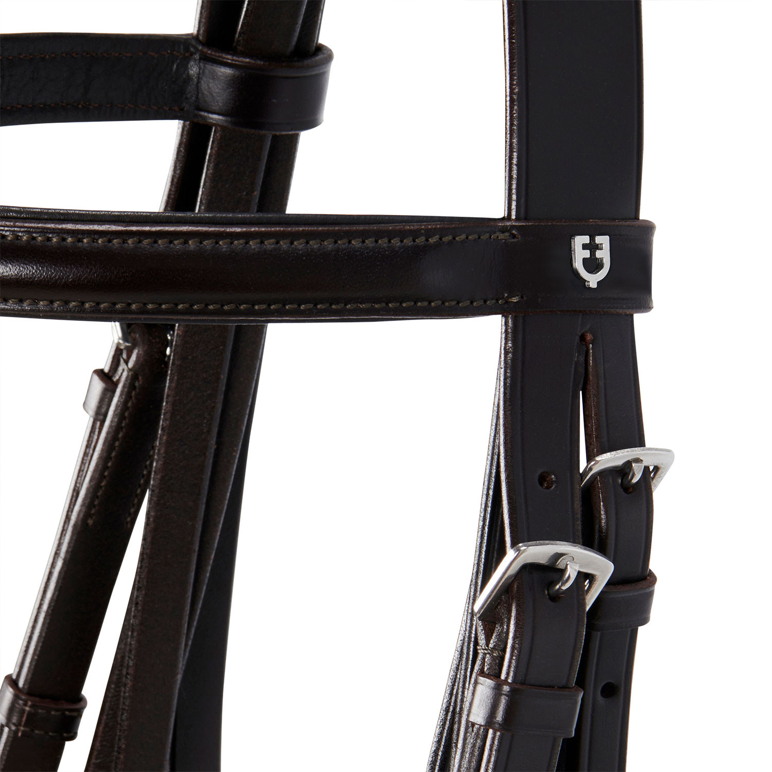 Bridão de adestramento em couro Dressage Equestro Castanho escuro Bridão de adestramento em couro Dressage Equestro Castanho escuro
