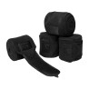 Bandagens de polo anti-pilling com fecho de velcro Acavallo, conjunto com 4 unidades - Preto / preto