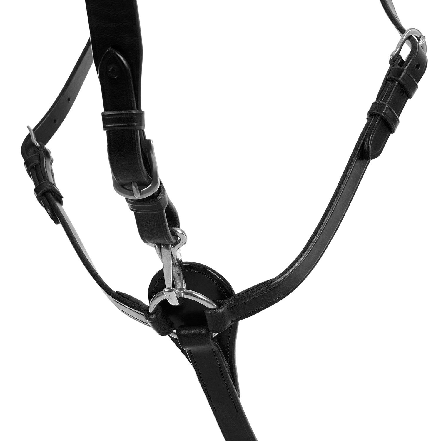 Peitoral martingala Acavallo em couro de 3 pontos Conhaque Castanho