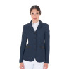 Casaco de competição perfurado feminino 4 botões Equestro - Blazer marinho
