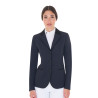 Casaco de competição feminino de 3 botões Elegance Equestro - Blazer marinho