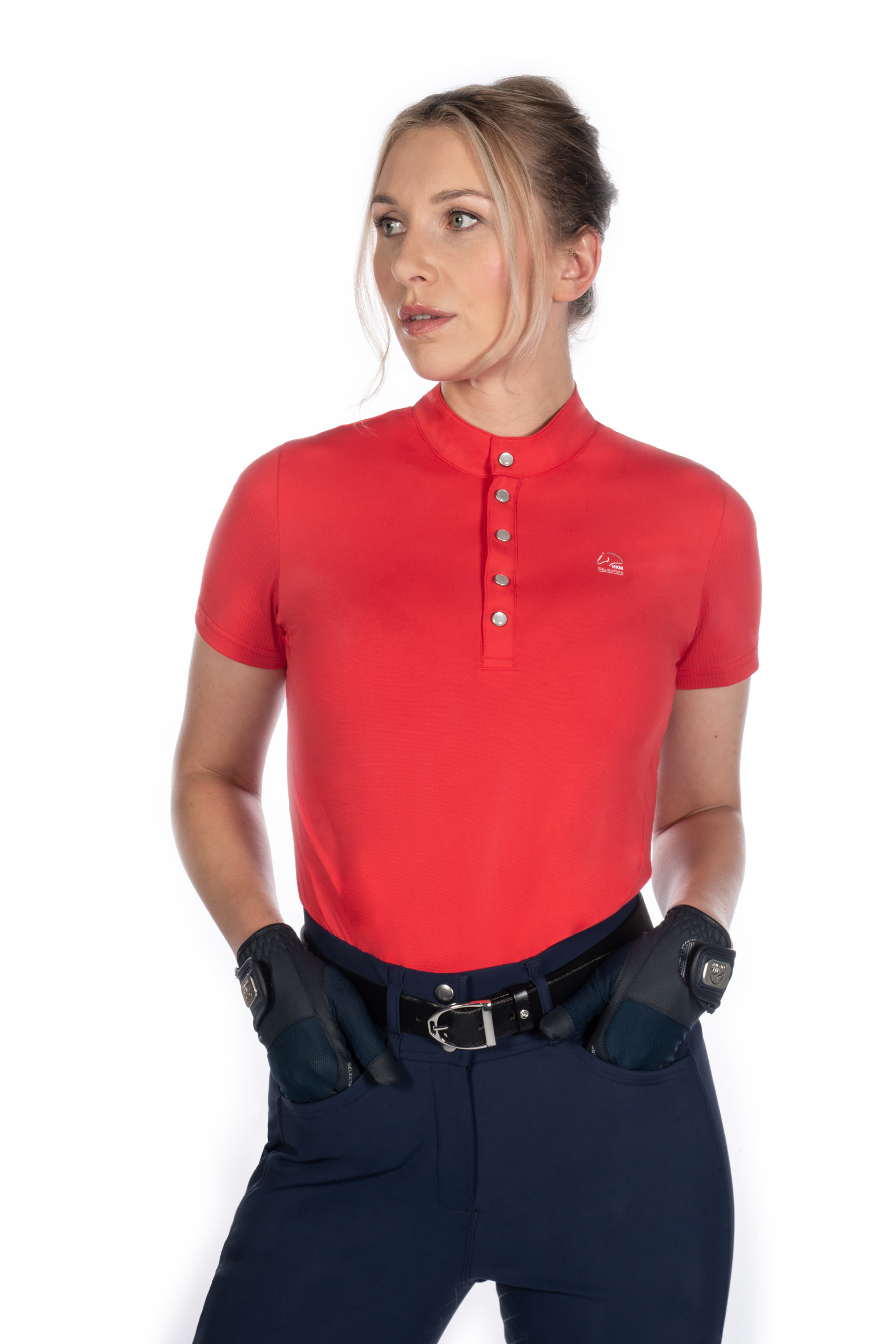 Camiseta funcional feminina Aruba de mangas curtas HKM Vermelho