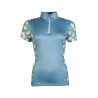 Camiseta funcional feminina Austin HKM - Amarelo claro / azul céu