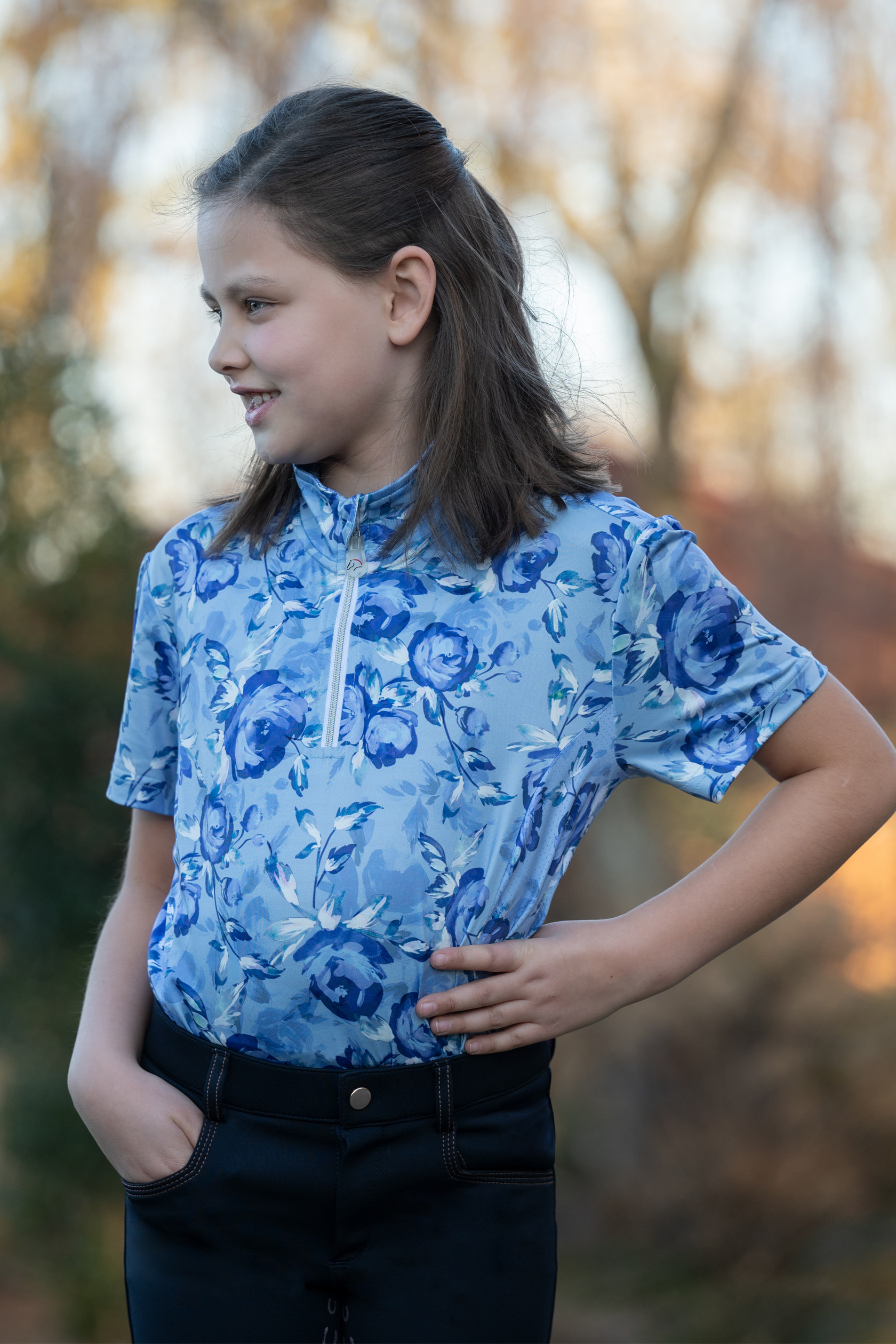 T-shirt funcional Charlotte Kids HKM Azul escuro / azul claro T-shirt funcional Charlotte Kids HKM Azul escuro / azul claro