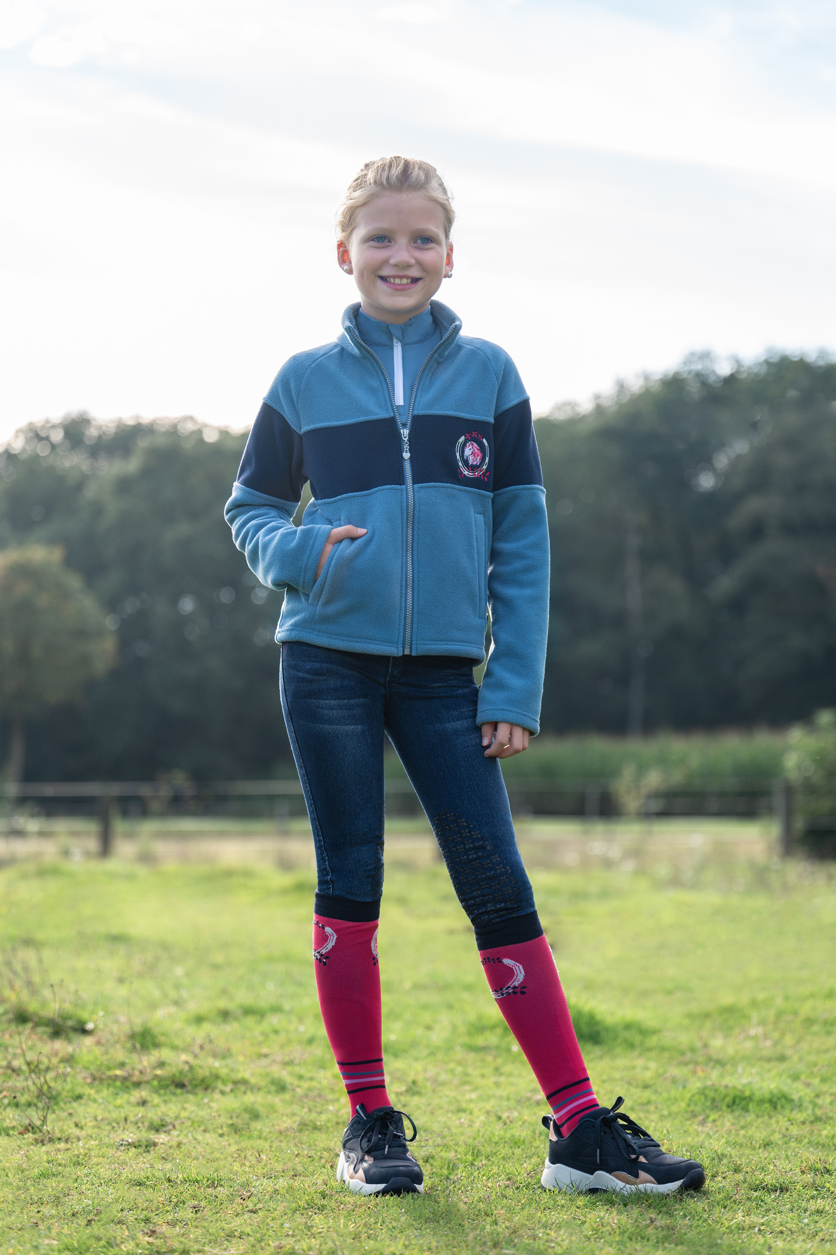 Casaco de lã polar infantil Aymee HKM Azul cinzento