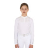 Polo de competição feminino com strass Equestro - Branco