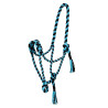Gevlochten Nylon Halster Pool's - Preto / azul claro