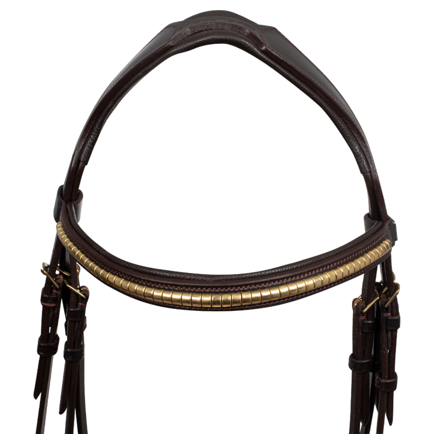 Bridão Inglês com Clincher e Rédeas de Borracha Supreme Castanho escuro Bridão Inglês com Clincher e Rédeas de Borracha Supreme Castanho escuro