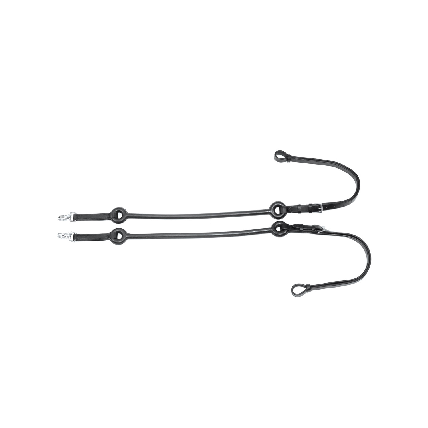 Rendas Elásticas de Couro com Tiras de Borracha Umbria Equitazione Preto Rendas Elásticas de Couro com Tiras de Borracha Umbria Equitazione Preto