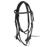 Bridão Reto de Couro com Rédeas Lakota - Preto