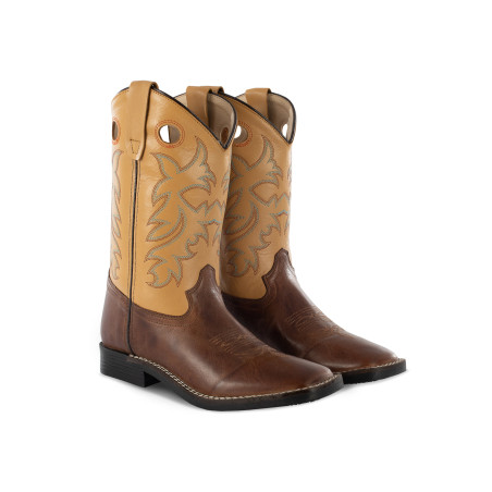 Botas Western Infantil Modelo Square Marrom/Cognac Pool's