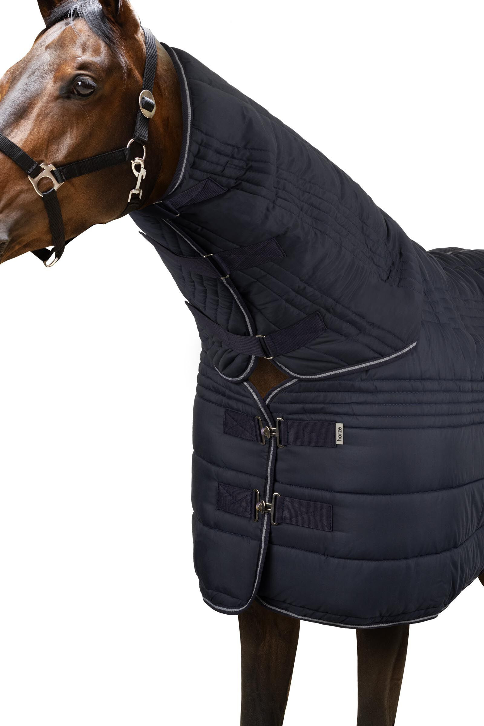 Cobertura de estábulo Combo Horze Kingsley com protetor de pescoço 300 g Azul-marinho escuro