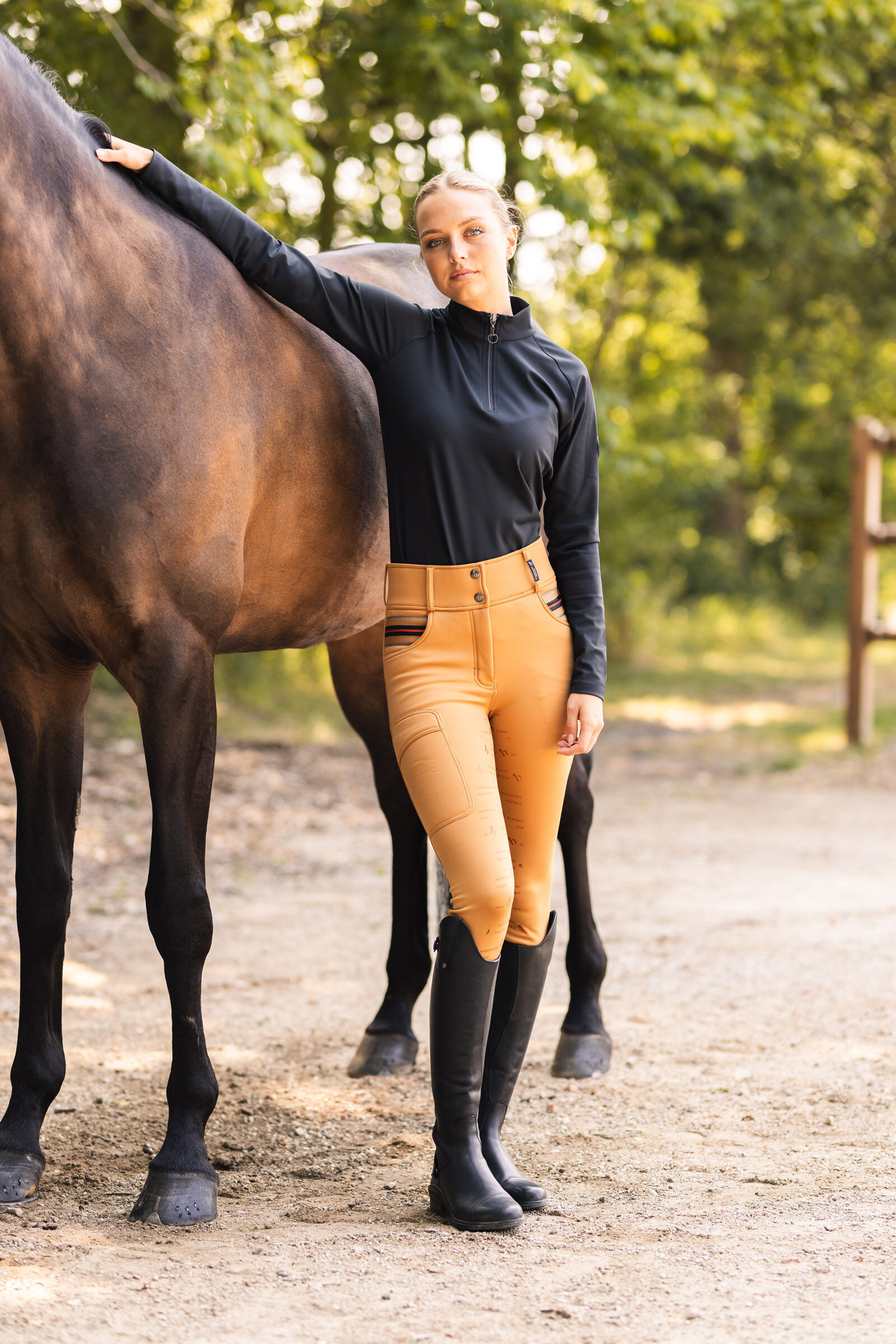 T-shirt Horze Karla technique femme Bois flotté