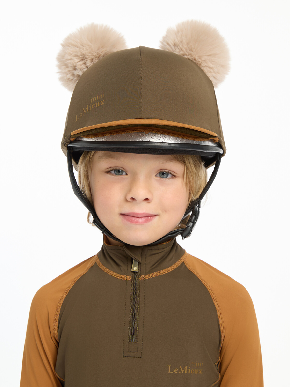 Gorro com dois pompons Mini LeMieux Alpino Castanho