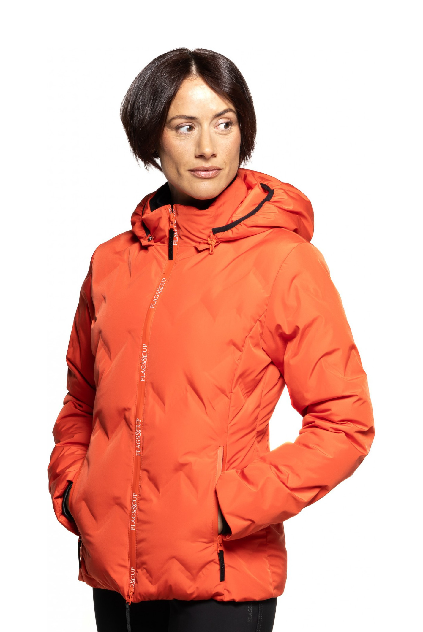 Casaco acolchoado feminino Flags & Cup impermeável Napasoq Laranja