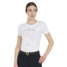 T-shirt feminino slim fit salto de obstáculos com strass Equestro - Branco