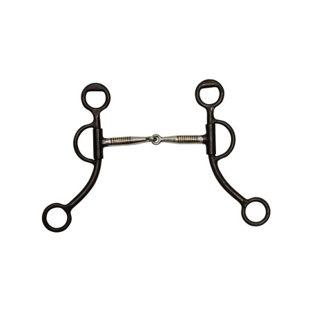 Mors preto com embocadura em aço inoxidável Pool's