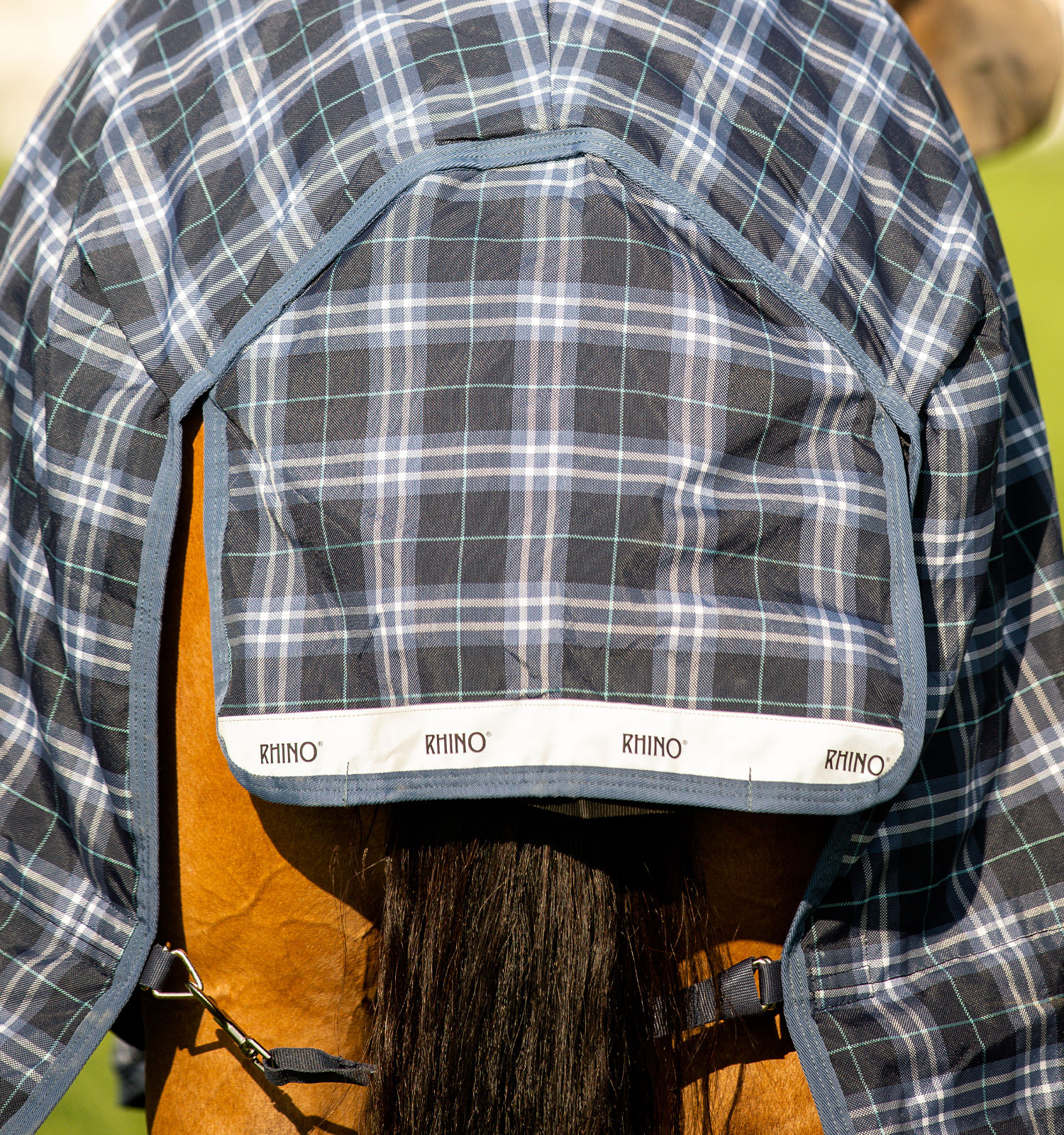 Cobertura Horseware Rhino Plus Vari-Layer 450g Marinho xadrez / índigo Azul-marinho