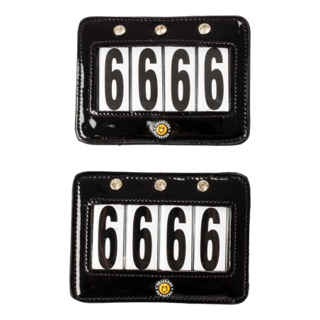 Porta-número de concurso com 4 dígitos 12x8 cm Equestro com strass