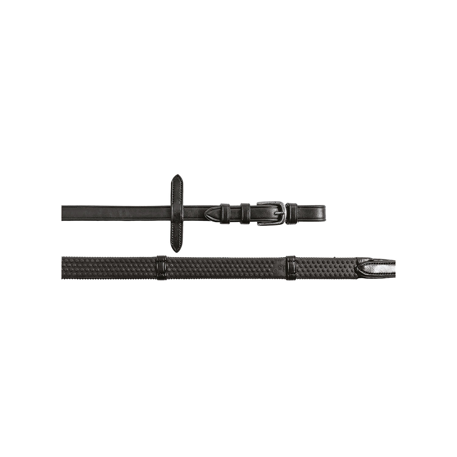 Rendas para bridão inglês com fivelas em níquel Equestro Preto