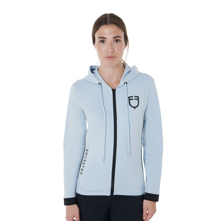 Sweatshirt feminino com zíper frontal em interlock Equestro