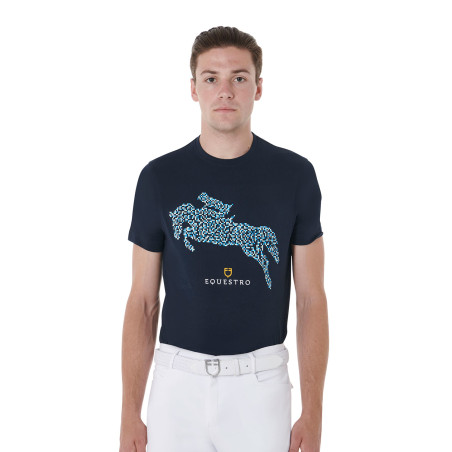 T-shirt de algodão Equestro masculino corte slim estampa Jump