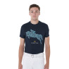 T-shirt de algodão Equestro masculino corte slim estampa Jump - Marinho