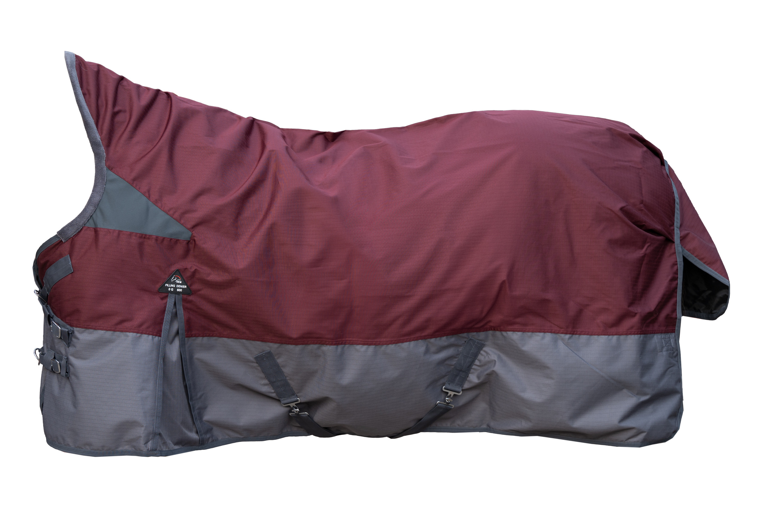 Cobertura highneck HKM Yukon 600D forrada com lã polar Vermelho escuro / cinza