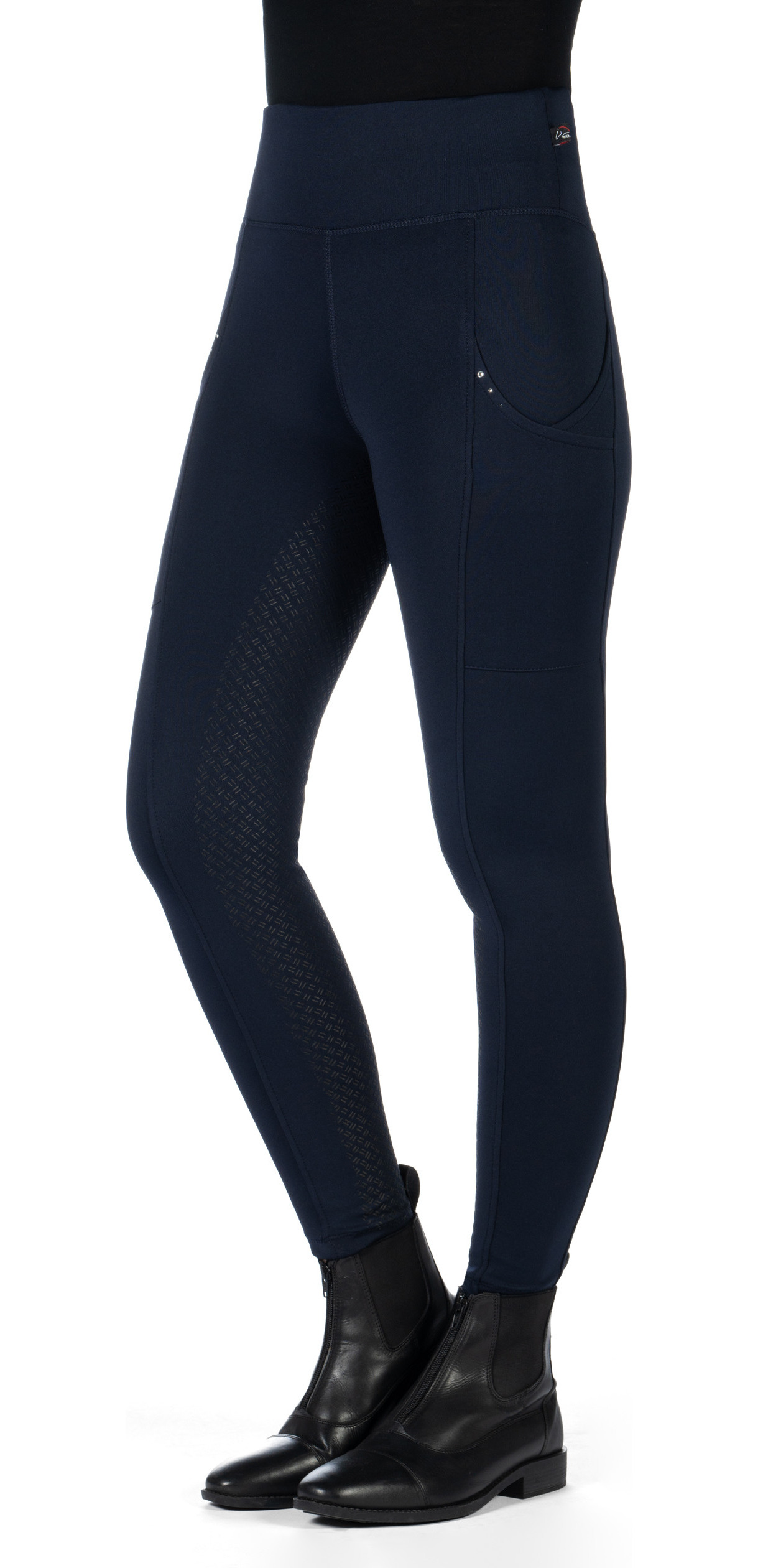 Leggings HKM Cosy II Style Vollbesatz 1/1 aus Silikon Vermelho escuro