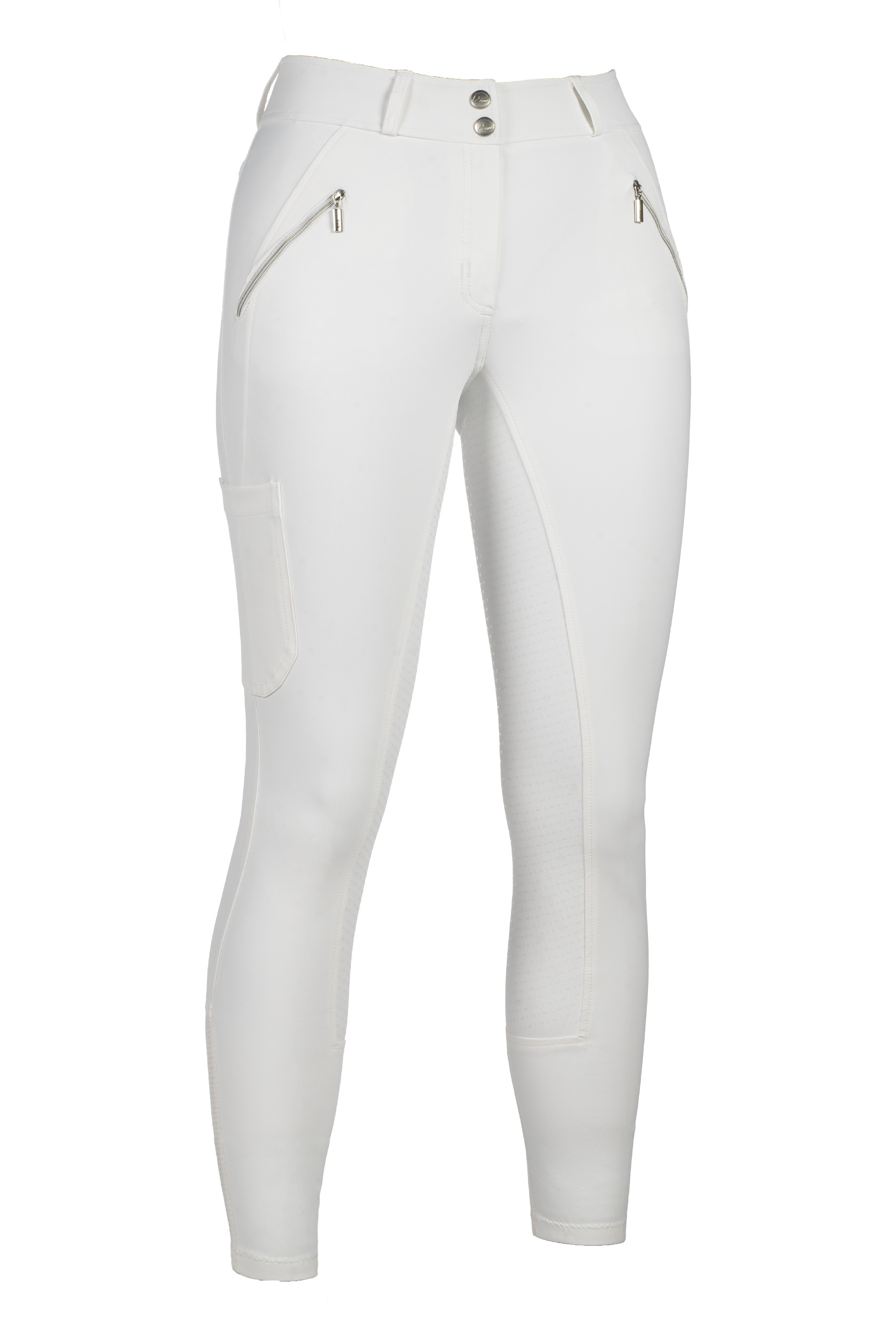 Calça HKM Lia cintura alta com grip de silicone total Branco