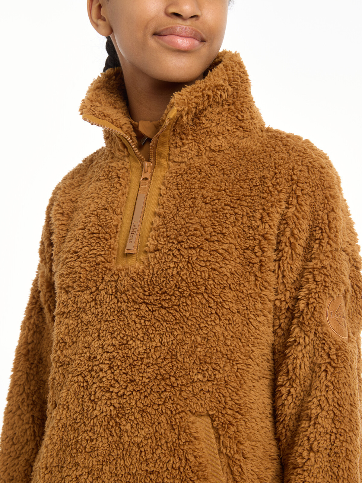 Polaire Teddy Tia LeMieux Jovem Cavaleiro Cinza Azul-marinho