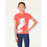 Camiseta Dublin infantil Tilly - Cavalo arco-íris coral