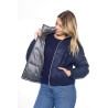 Casaco Harcour Janari Puffer feminino - Marinho / prateado