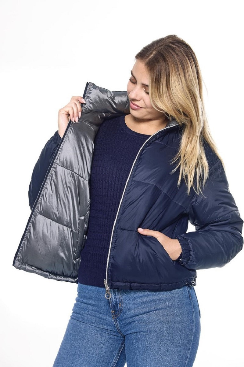 Casaco Harcour Janari Puffer feminino Marinho / prateado Azul