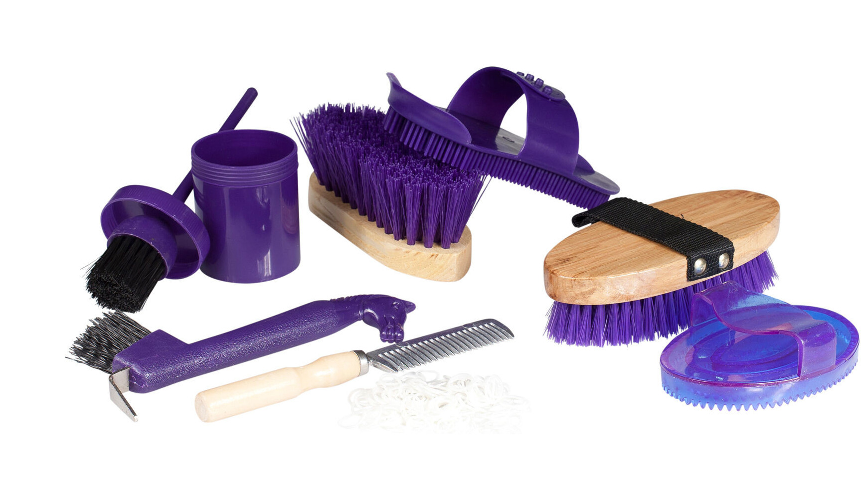 Conjunto de escovagem para crianças Horze Rosa Conjunto de escovagem para crianças Horze Rosa