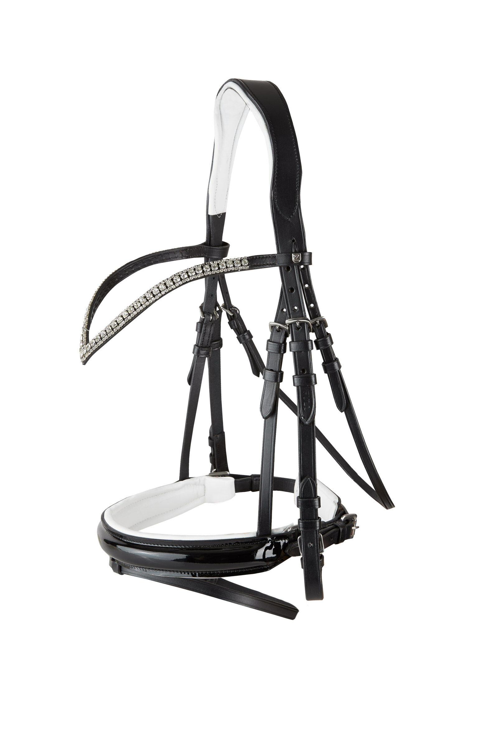 Cabeçada anatômica Grayson Horze com strass Preto / preto