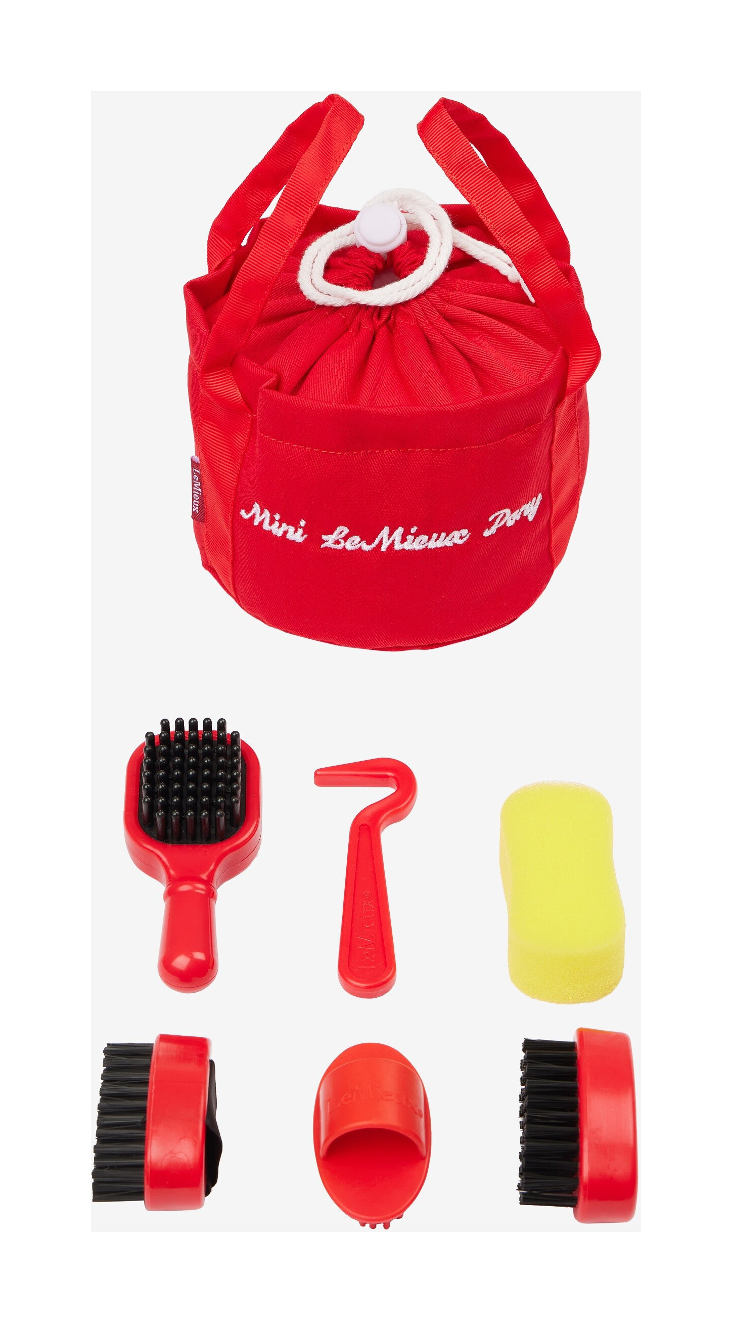 Kit de limpeza Mini Pônei LeMieux Chilli Vermelho