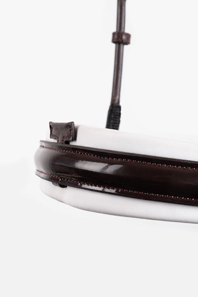 Narigueira combinada Montar Deluxe contorno contrastante couro ECO Castanho