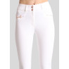 Calça de Montar Molly Yati feminina cintura alta - Branco / ouro rosa