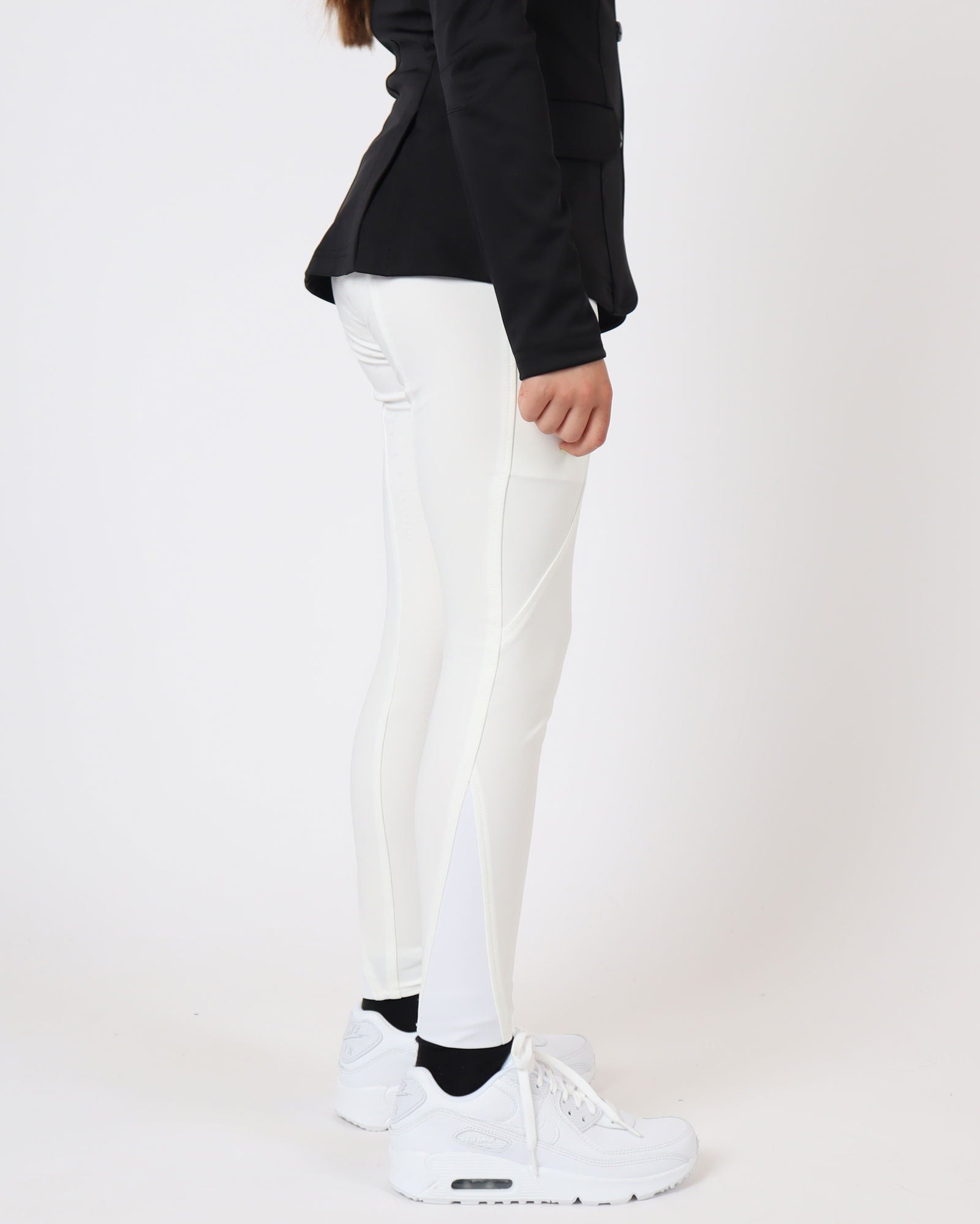 Calça de Montar Yati Crystal Júnior full grip Branco