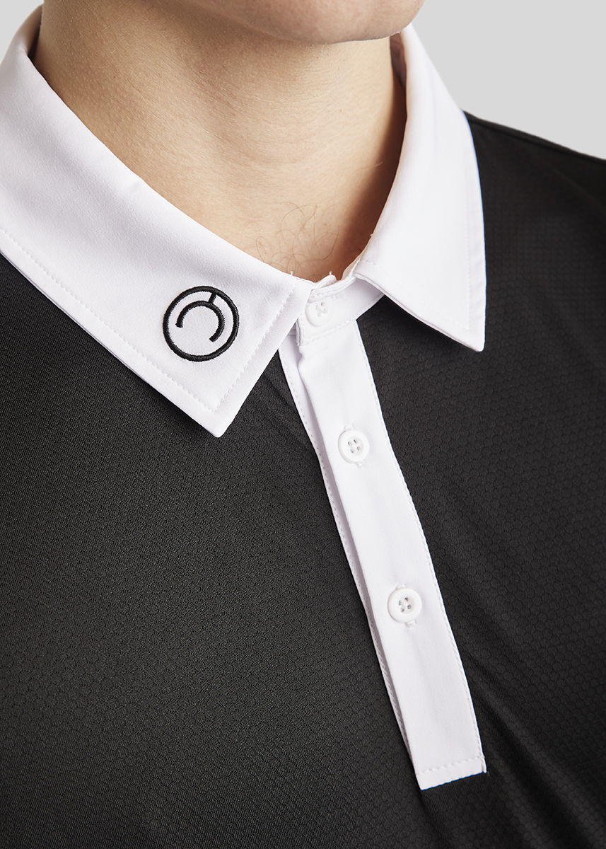 Polo de competição Montar MoWill mangas compridas feminino Preto