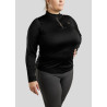 Polo de Montaria Briella de mangas compridas cristal Rose gold Curve feminino - Preto