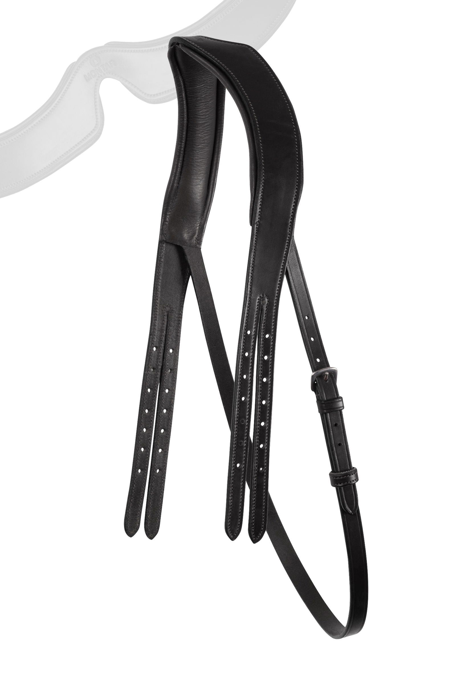 Testeira Montar anatômica couro curtido Preto