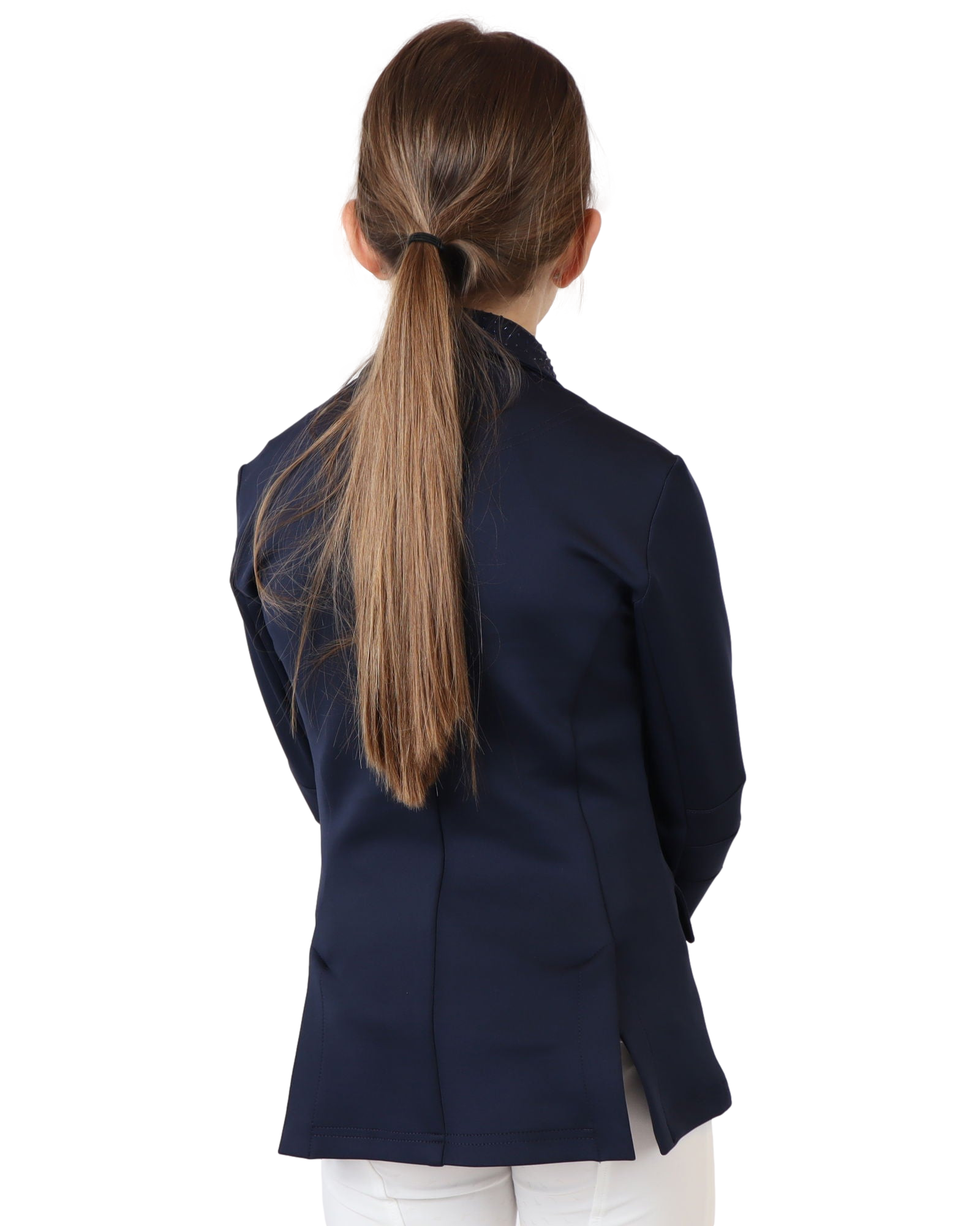 Casaco de competição Montar Junior tom sobre tom com cristais Marinho Azul-marinho Casaco de competição Montar Junior tom sobre tom com cristais Marinho Azul-marinho