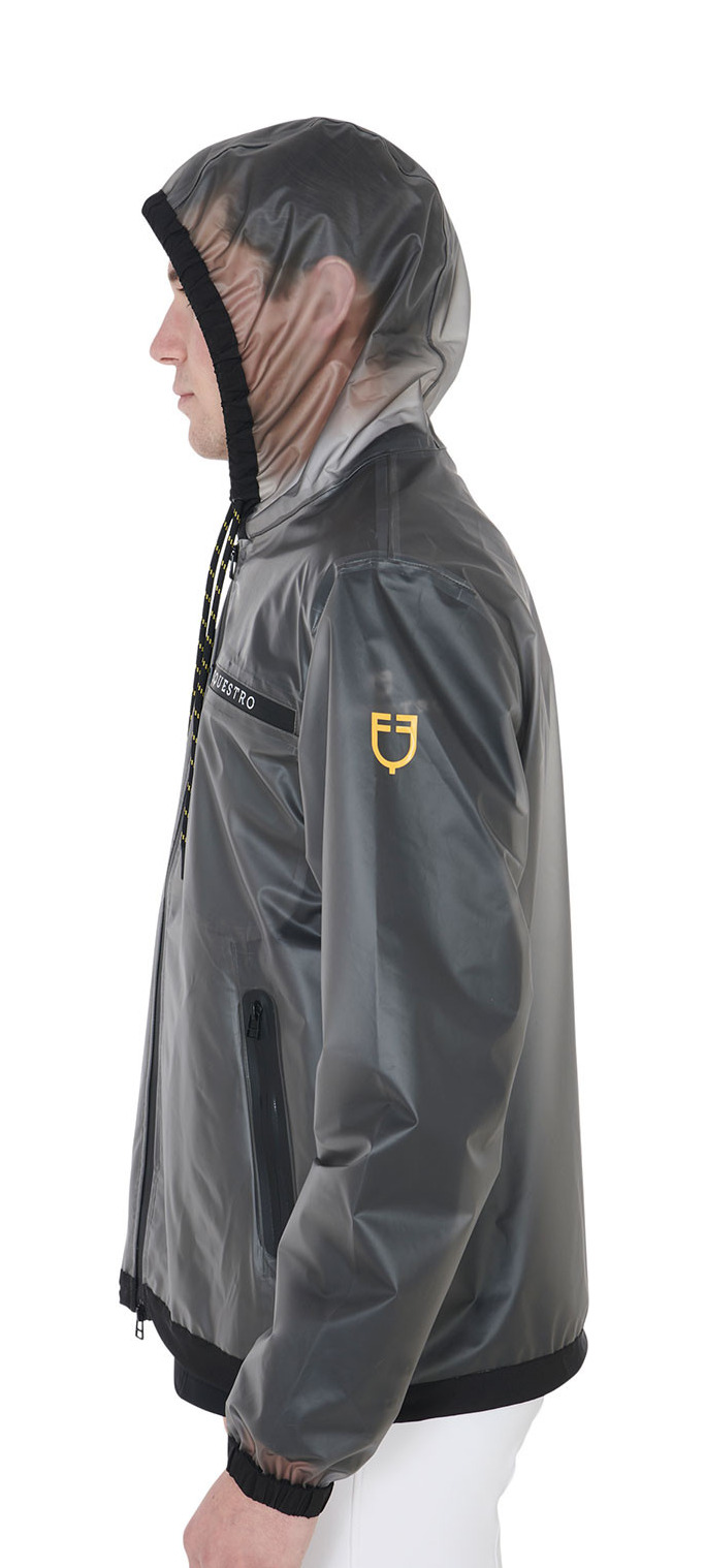 Impermeável técnico transparente masculino Equestro Cinzento
