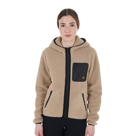 Sweatshirt feminino de lã com bolso Equestro
