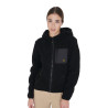 Sweatshirt feminino de lã com bolso Equestro - Preto