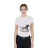 Camiseta de algodão Equestro feminina Horse Lover - Branco