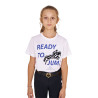 T-shirt Equestro em algodão menina Ready To Jump - Branco