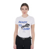 T-shirt Equestro em algodão para mulher Ready to Jump - Branco